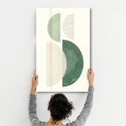 Soft Geometry Vertical Balance - Glass Wall Art
