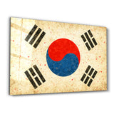 South Korea Flag Splash | Glass Wall Art