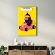 Speedy Gorilla - Glass Wall Art