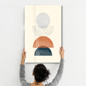 Stacked Harmony in Soft Neutrals - Glass Wall Art