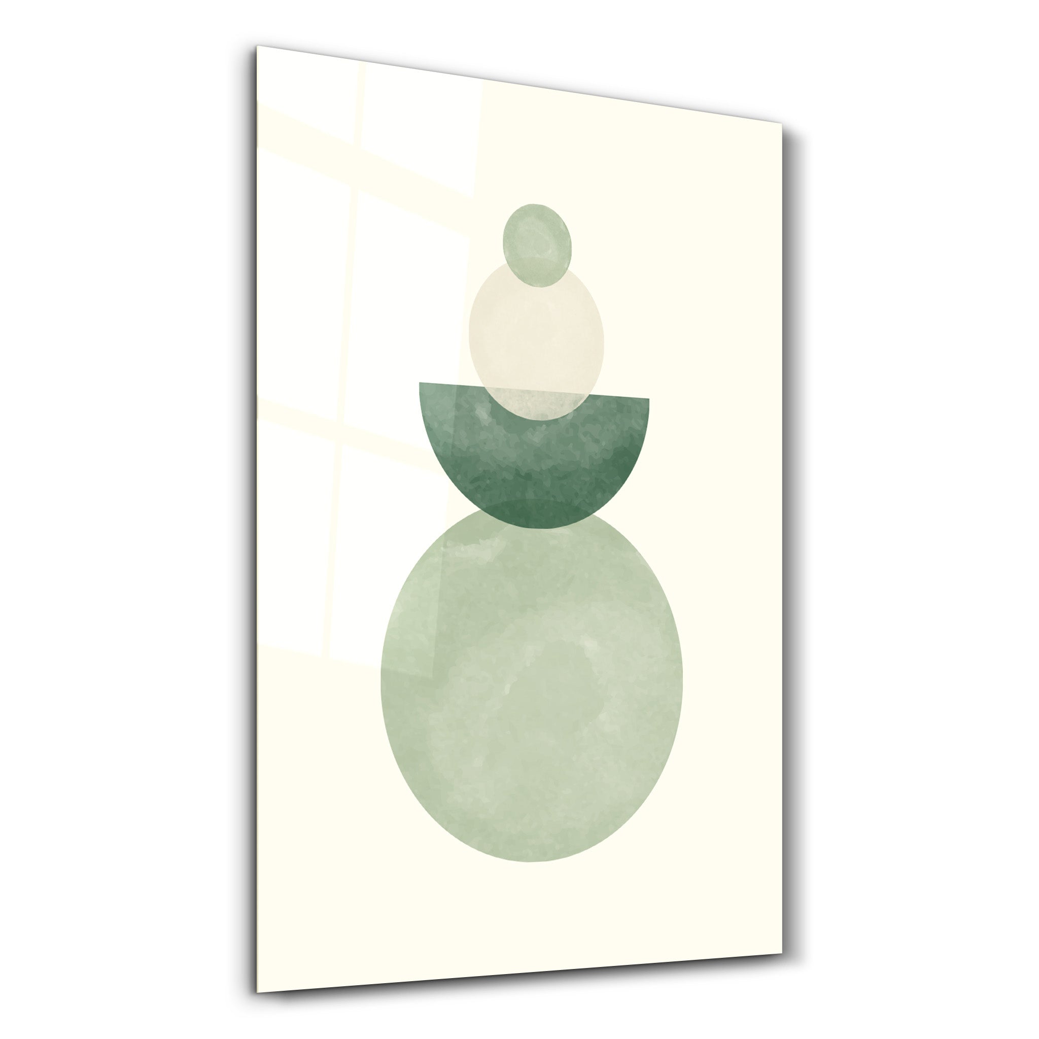 Stacked Simplicity with Circles - Glass Wall Art