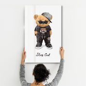 Stay Cool Teddy Bear - Glass Wall Art
