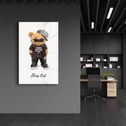 Stay Cool Teddy Bear - Glass Wall Art