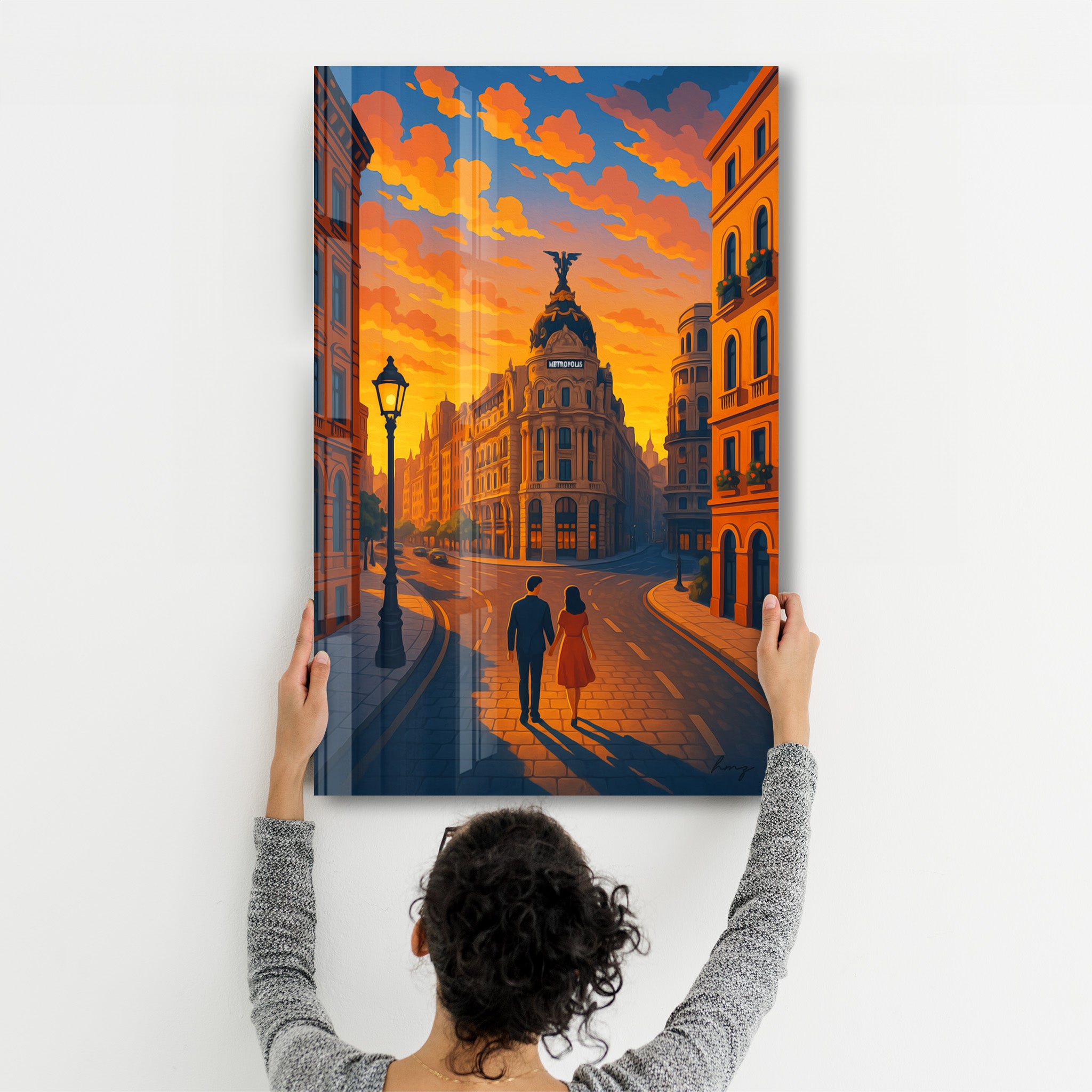Sunset in Madrid – Glass Wall Art by HMZ