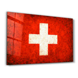 Switzerland Flag Splash | Glass Wall Art