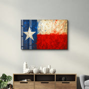 Texas Flag Splash - Glass Wall Art