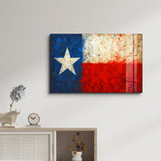Texas Flag Splash - Glass Wall Art