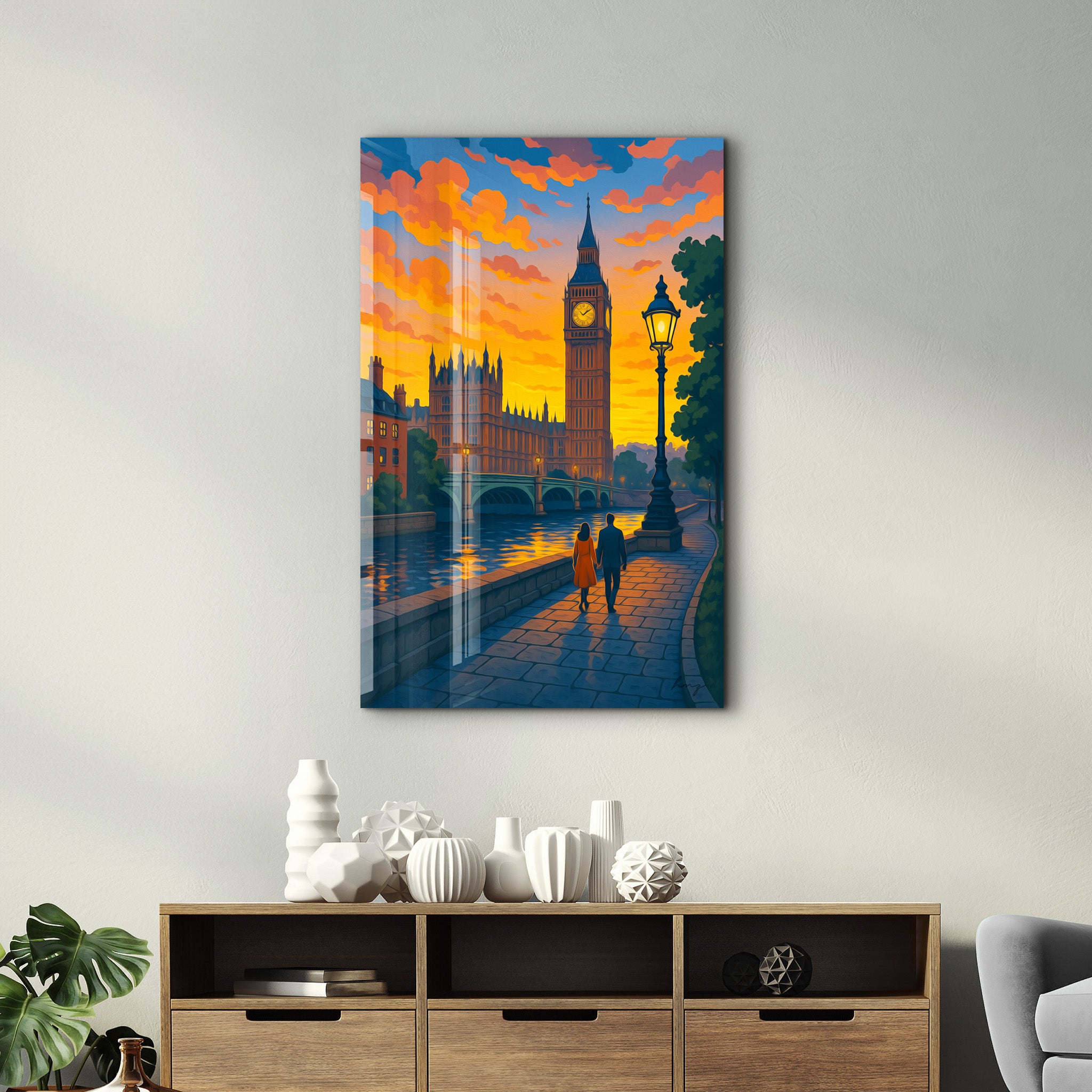 Twilight in London – Glass Wall Art by HMZ