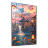Twilight Koi Garden – Glass Wall Art