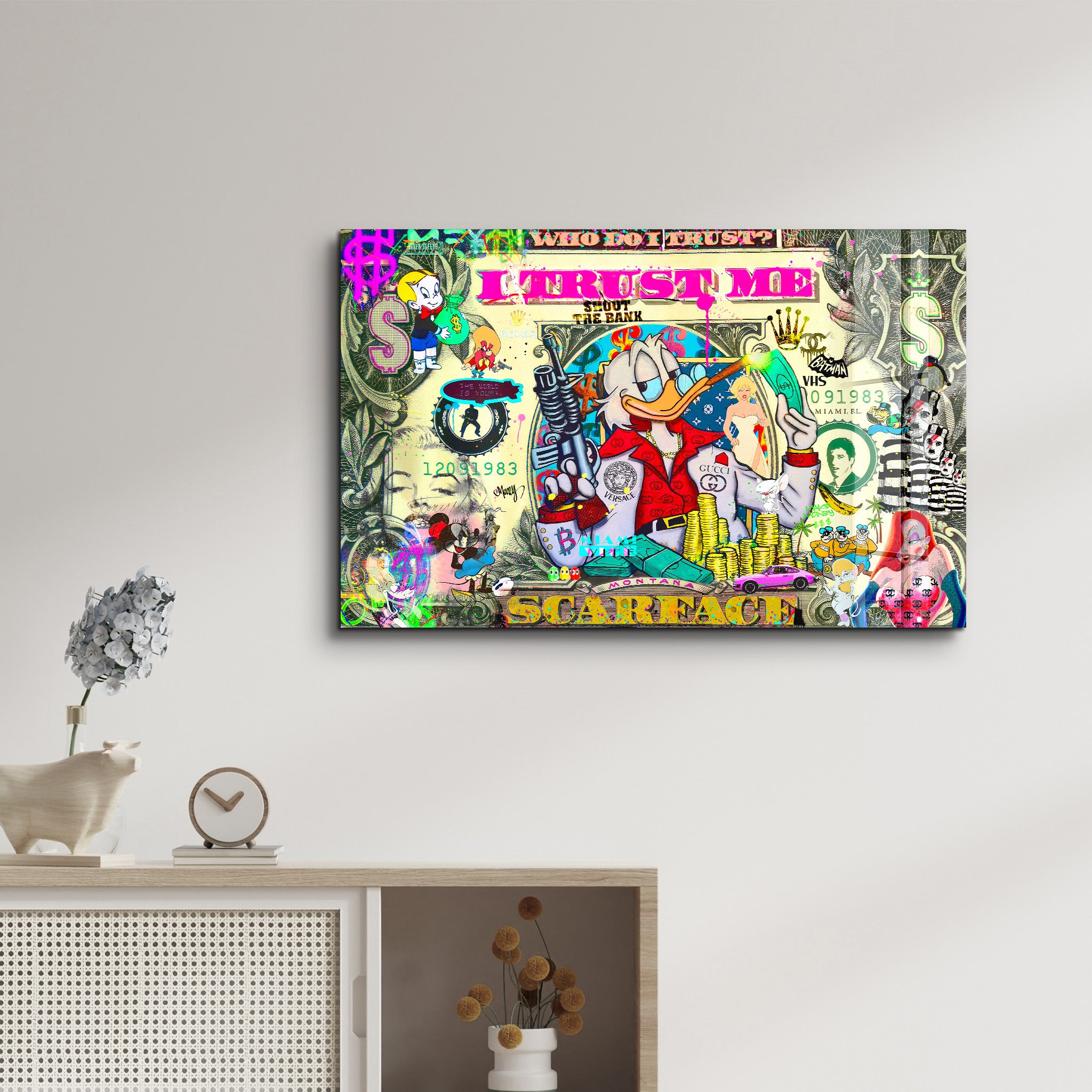 Who Do I Trust? by Mr. Pablo Costa – Glass Wall Art