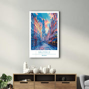 Brussels Belgium 2-Travel Posters | Glass Wall Art - Artdesigna