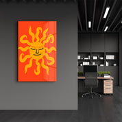 Groovy Sunburst | Glass Wall Art