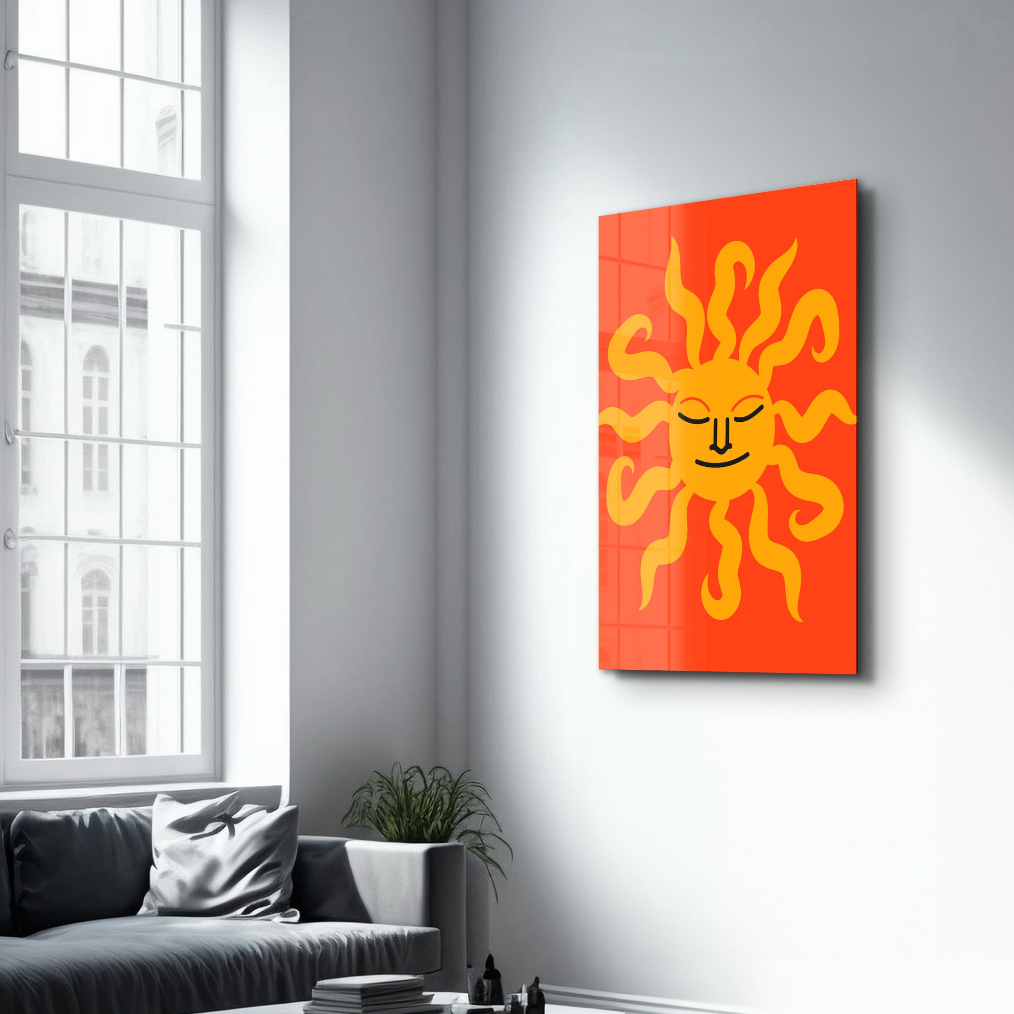 Groovy Sunburst | Glass Wall Art