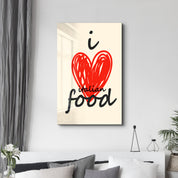 I love Italian Food | Glass Wall Art