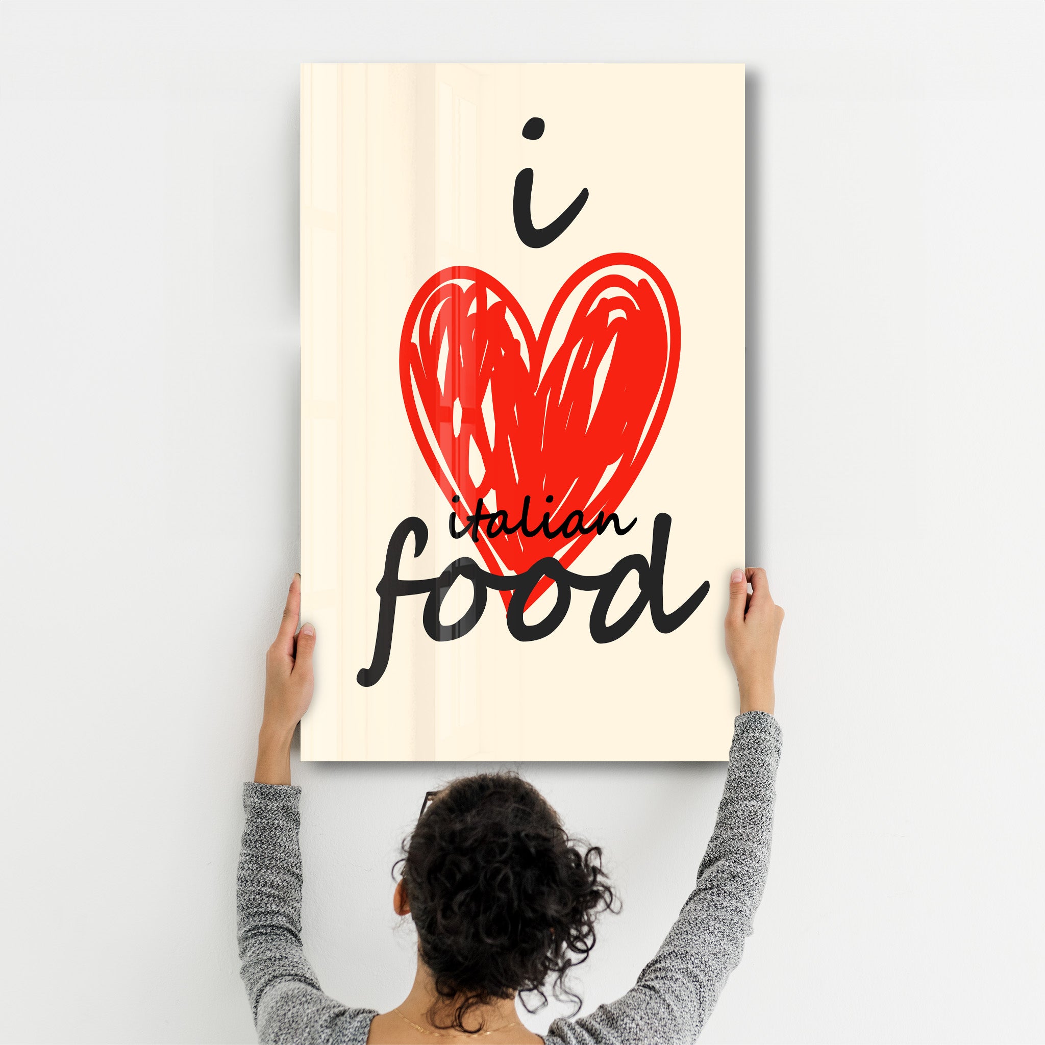 I love Italian Food | Glass Wall Art