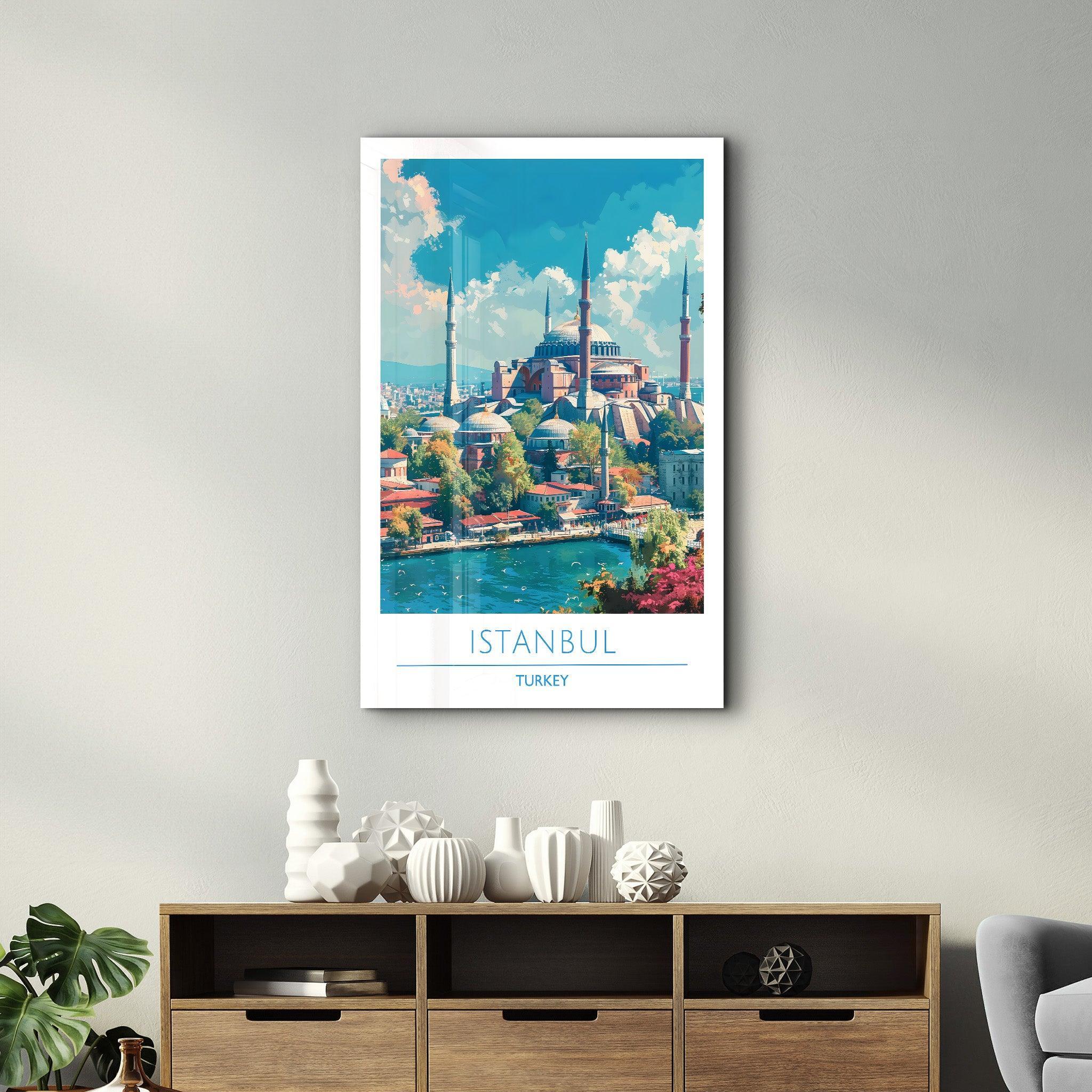 Istanbul Turkey-Travel Posters | Glass Wall Art - Artdesigna