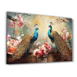 Majestic Peacocks | Glass Wall Art