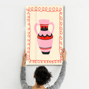 Pink Amphora | Glass Wall Art
