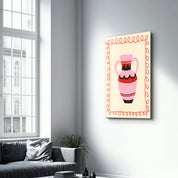 Pink Amphora | Glass Wall Art