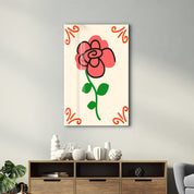 Red Rose | Glass Wall Art