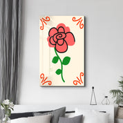 Red Rose | Glass Wall Art
