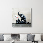 Banksy The Last Verdict 🩸 – Square Glass Wall Art