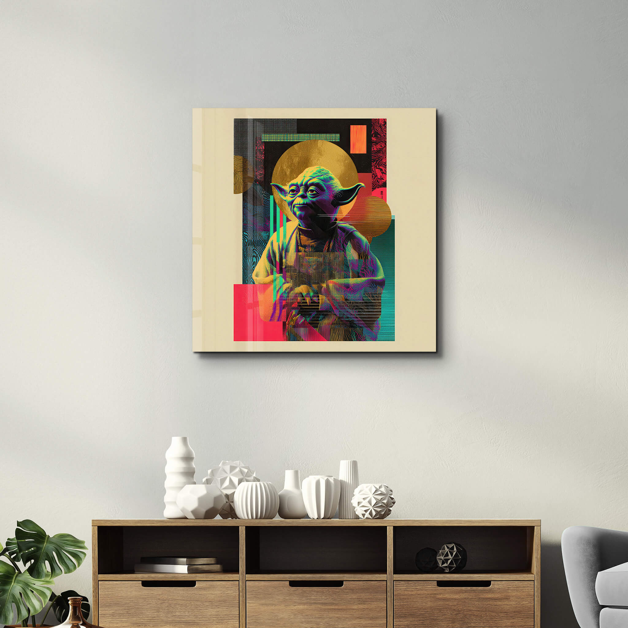 Galactic Mind: Yoda Rewired | Glass Wall Art
