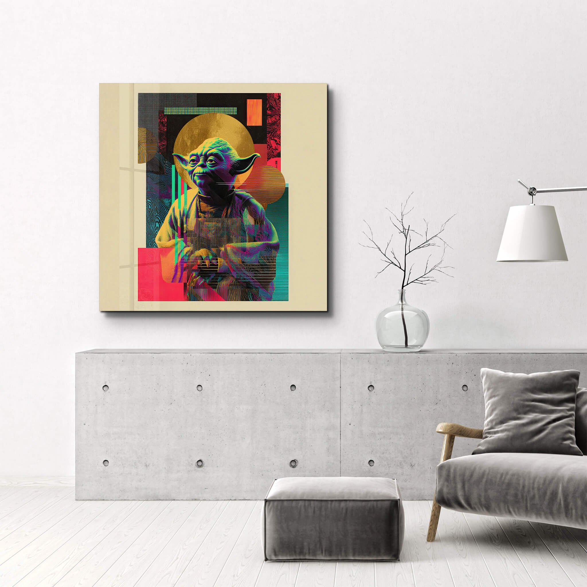 Galactic Mind: Yoda Rewired | Glass Wall Art