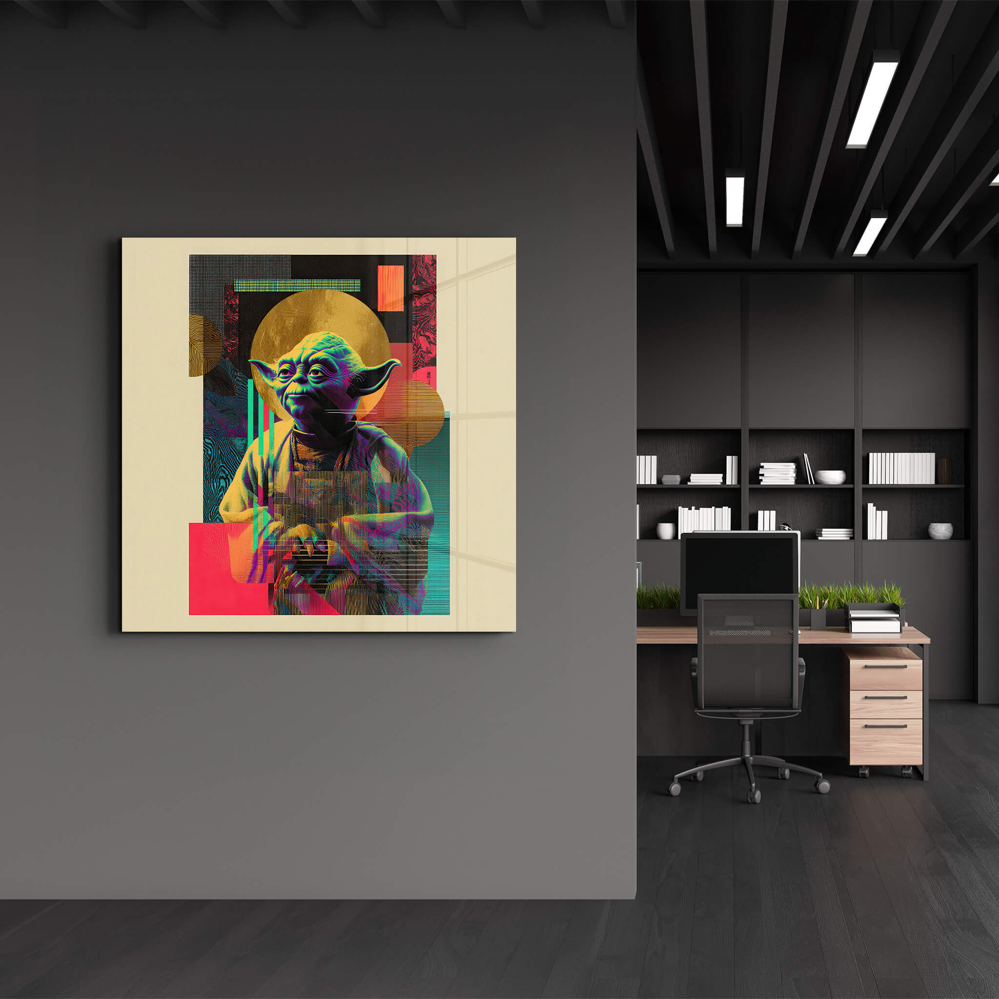 Galactic Mind: Yoda Rewired | Glass Wall Art