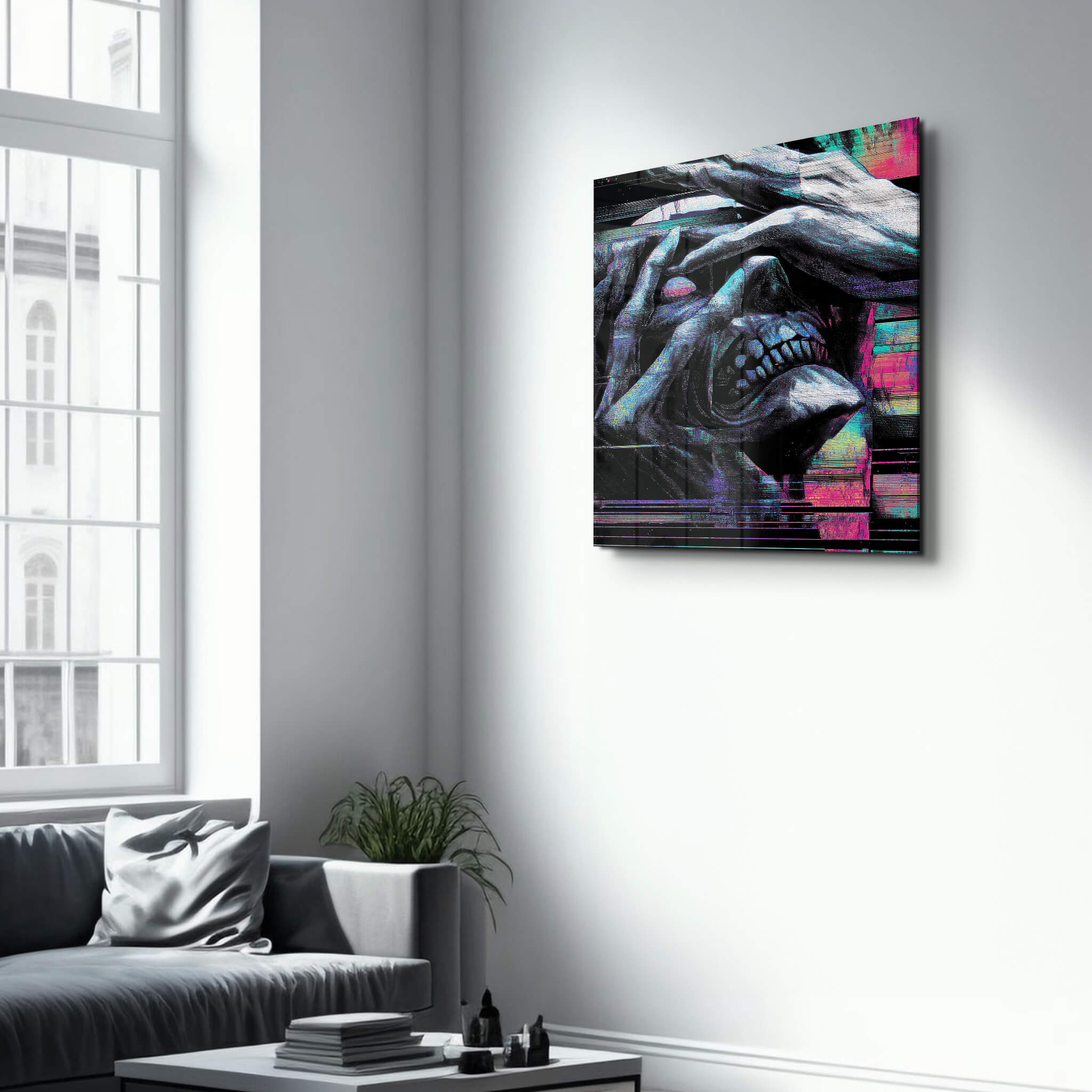 Glitch the Grave | Glass Wall Art