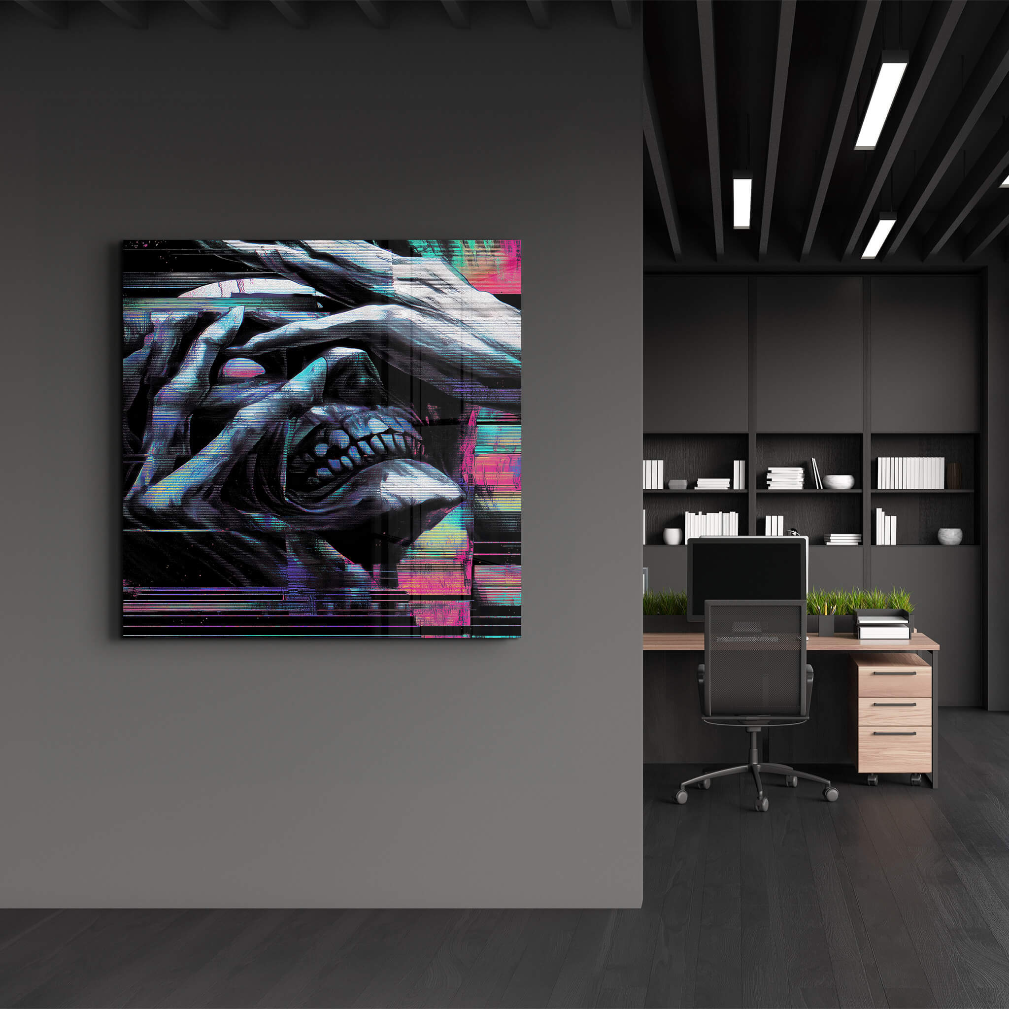 Glitch the Grave | Glass Wall Art