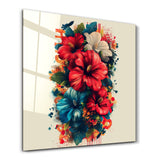 Hibiscuses - Glass Wall Art