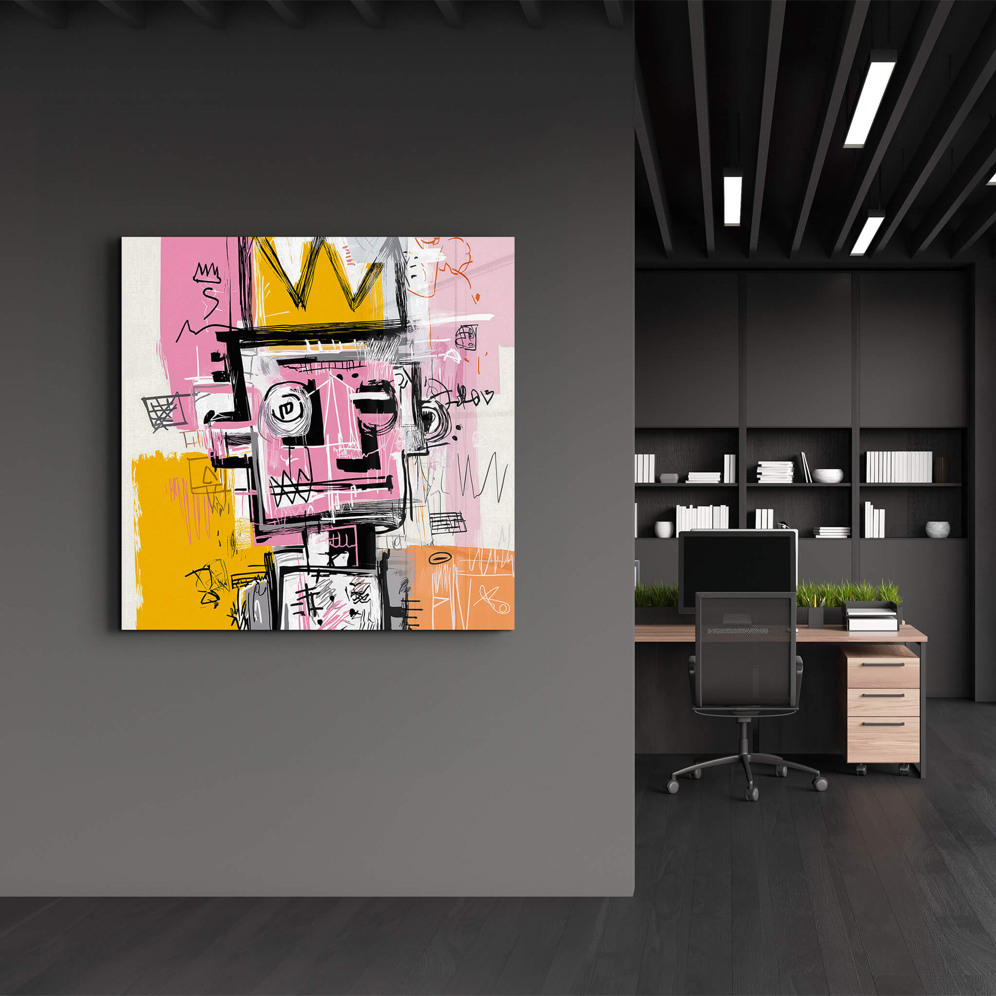 King of Scribbles | Glass Wall Art