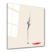 Artdesigna Silent Flow-Reverse Shadow glass wall art featuring abstract design on clear glass, 16x16 inches.