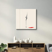 Glass wall art by Artdesigna featuring a silent flow-reverse shadow design, showcasing modern abstract glass artwork.