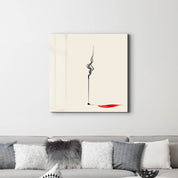 Glass wall art by Artdesigna featuring a Silent Flow-Reverse Shadow design, showcasing abstract, layered glass artwork.