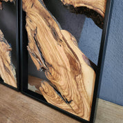 Olive Wood & Metal Wall Art - Handmade Wooden Wall Sculptures
