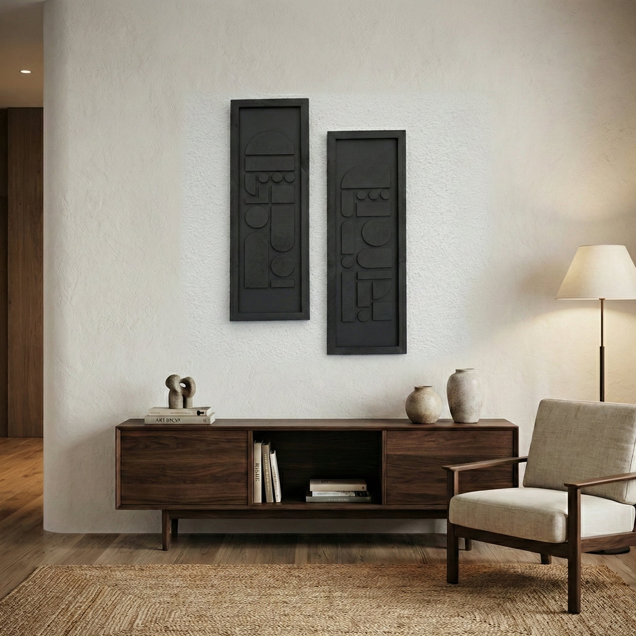 Modern Geometric – 2 Piece Wooden Wall Art Set