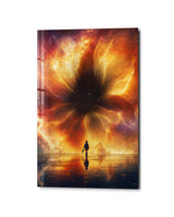 Fire Sky, Small Figure | Glass Wall Art