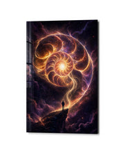 Artdesigna Beneath the Swirl glass wall art featuring intricate swirling patterns on clear glass surface.