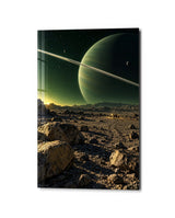 A Greenish World Looms | Glass Wall Art