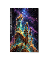 Dust Towers, Blue Stars | Glass Wall Art
