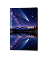 Blue Streak Over the Water | Glass Wall Art