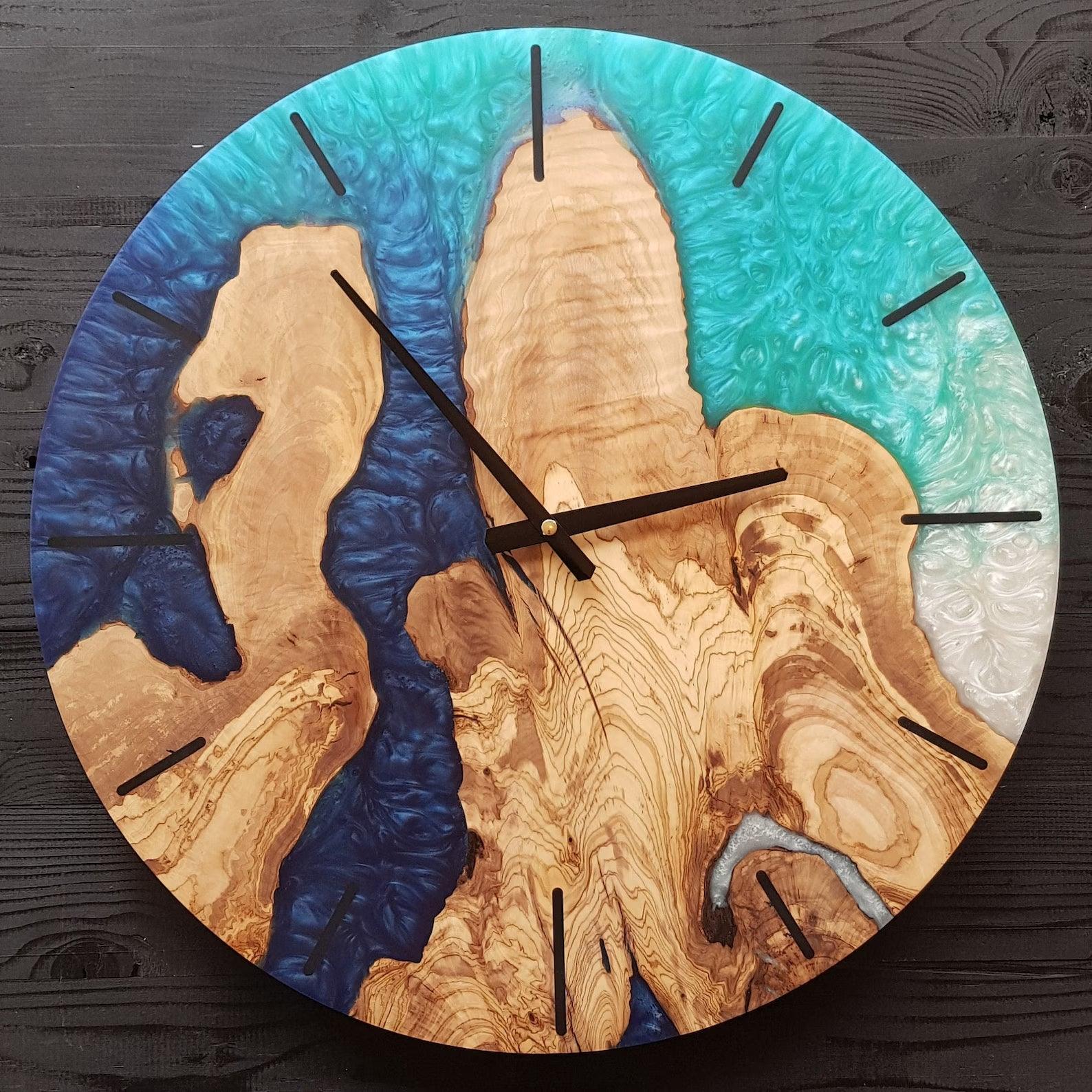 Coastal Azure Timekeeper | Premium Handmade Wall Clocks - Artdesigna