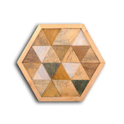 ・"Hexagonal-Rustic"・Premium Wood Handmade Wall Sculpture - Limited Edition