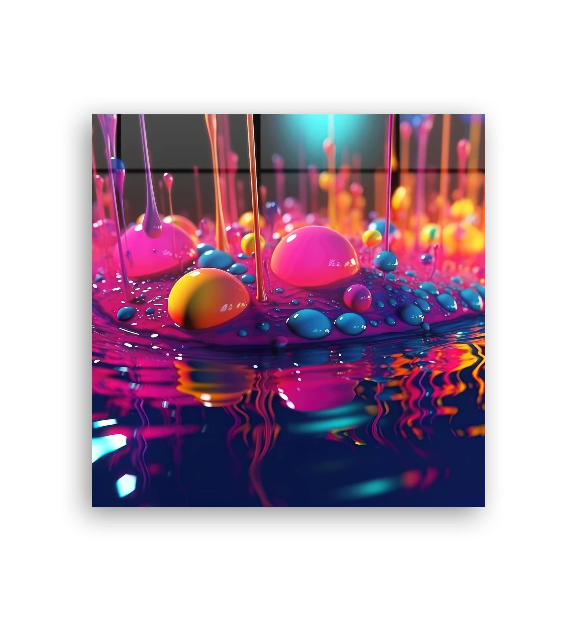 Paint Drops V2 | Designers Collection Glass Wall Art - Artdesigna