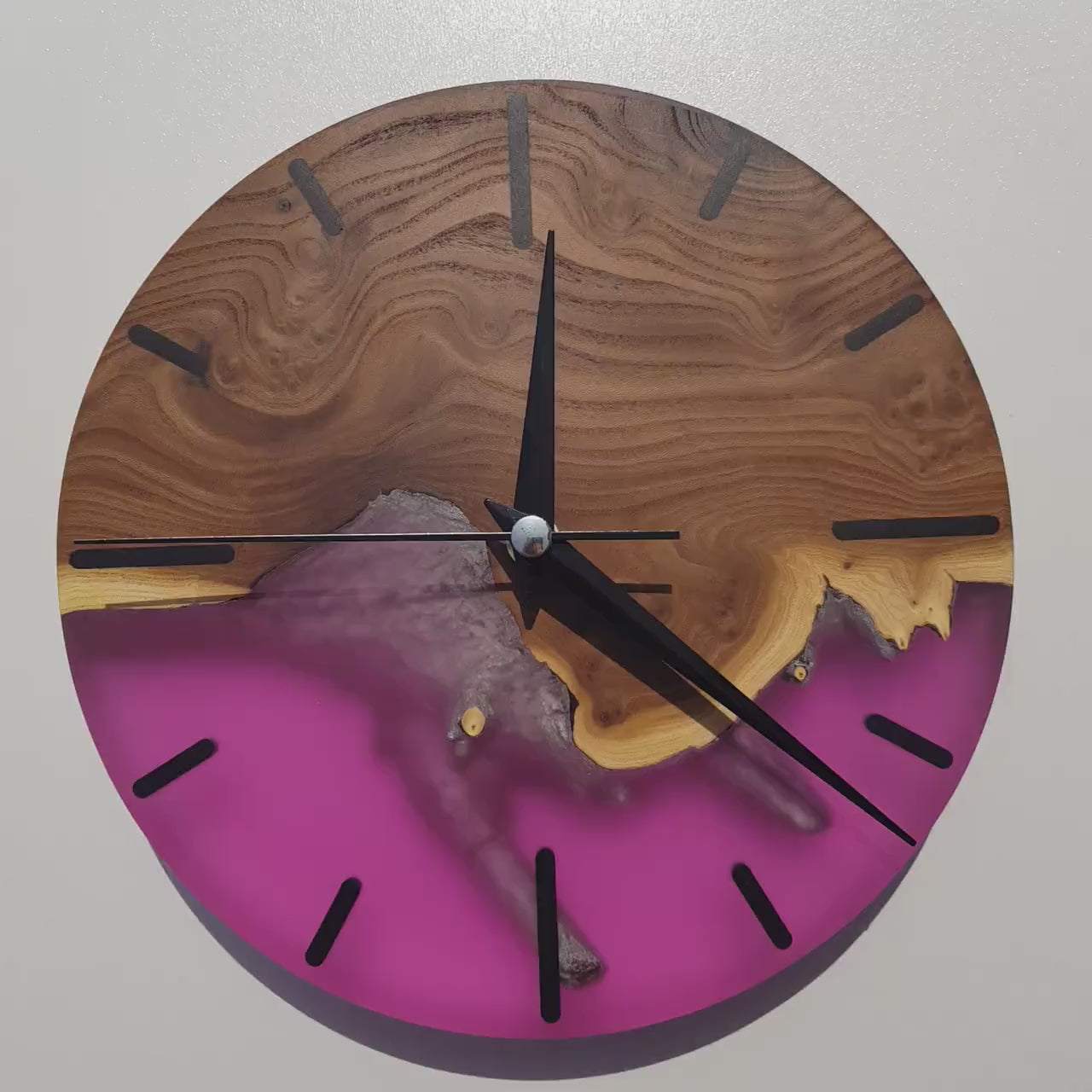 Enchanted SilverBerry Tree & Resin Timepiece | Premium Handmade Wall Clocks