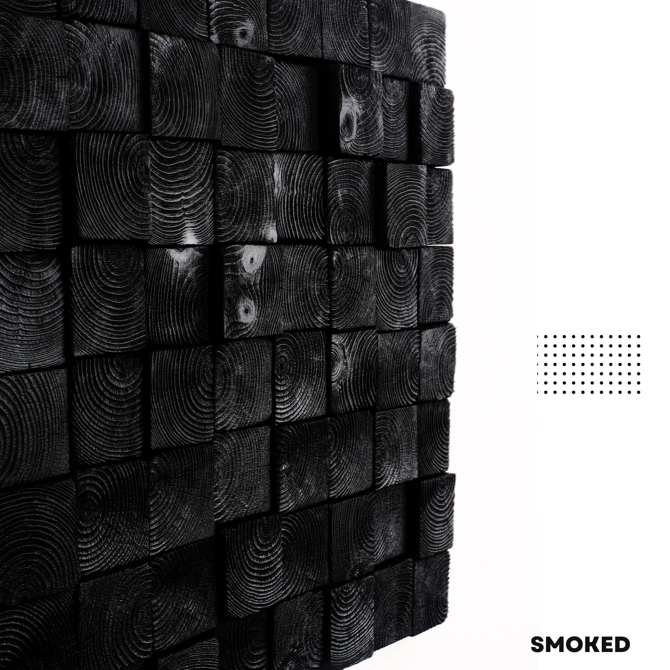 Smoked Black Wall Sculpture | Premium Wood Handmade Wall Sculpture - Artdesigna