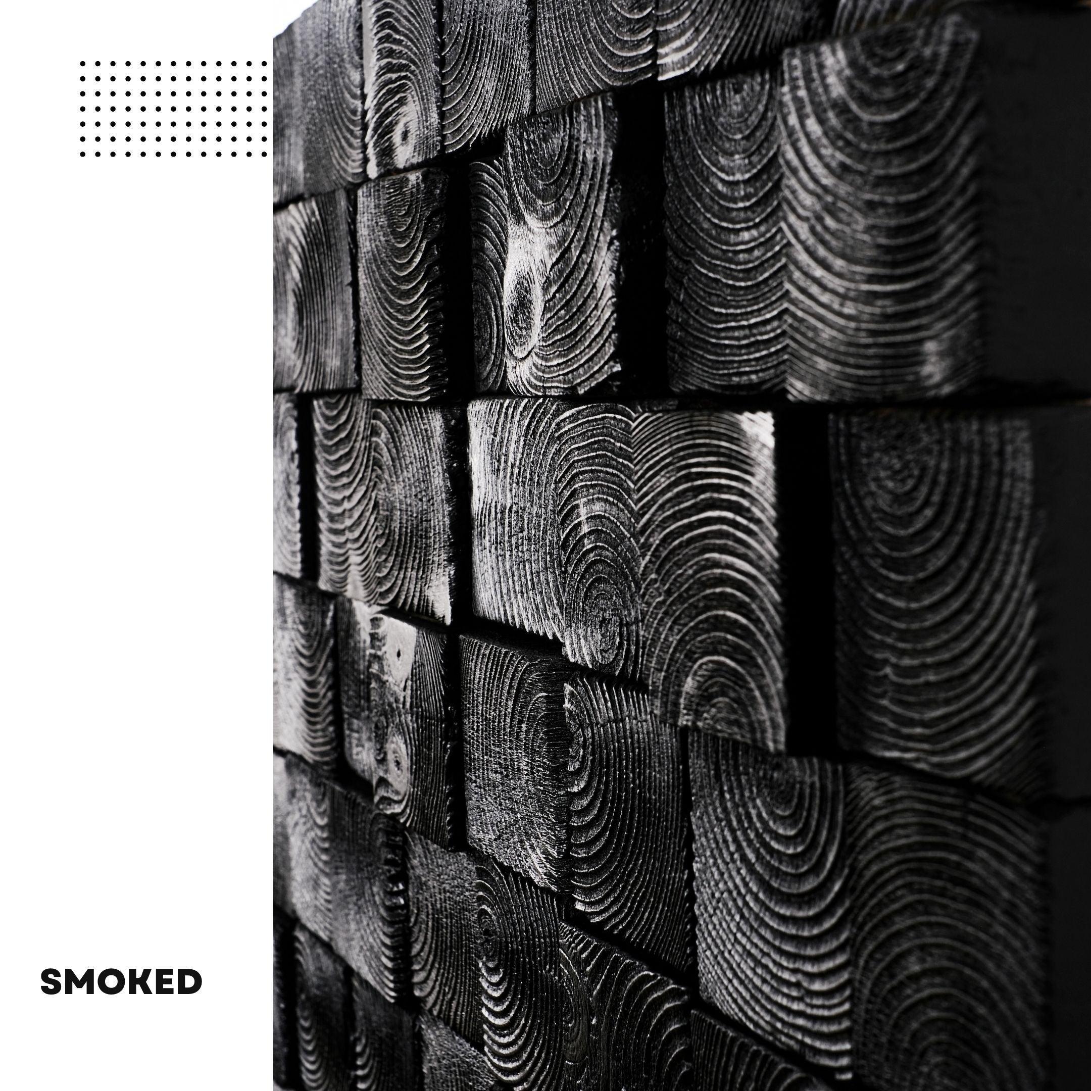 Smoked Black Wall Sculpture | Premium Wood Handmade Wall Sculpture - Artdesigna