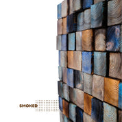 ・"Smoked Blue Wall Sculpture"・Premium Wood Handmade Wall Sculpture - ArtDesigna Glass Printing Wall Art
